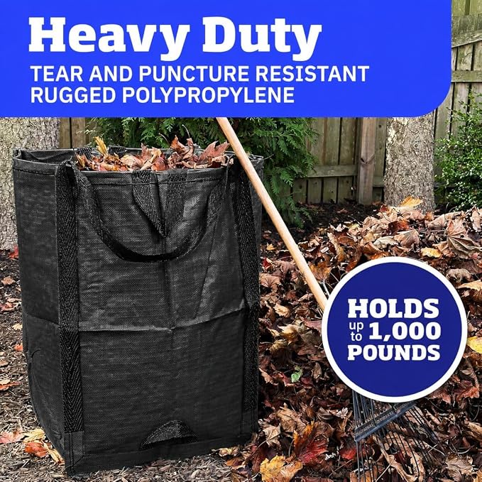 DURASACK Heavy Duty Home and Yard Bags, Black, 3 Pack