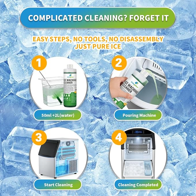 Ice Machine Cleaner Descaler 500ml Universal Formula Ice Maker Countertop | quickly dissolves,Restores your machine,extend the lifespan of your ice maker