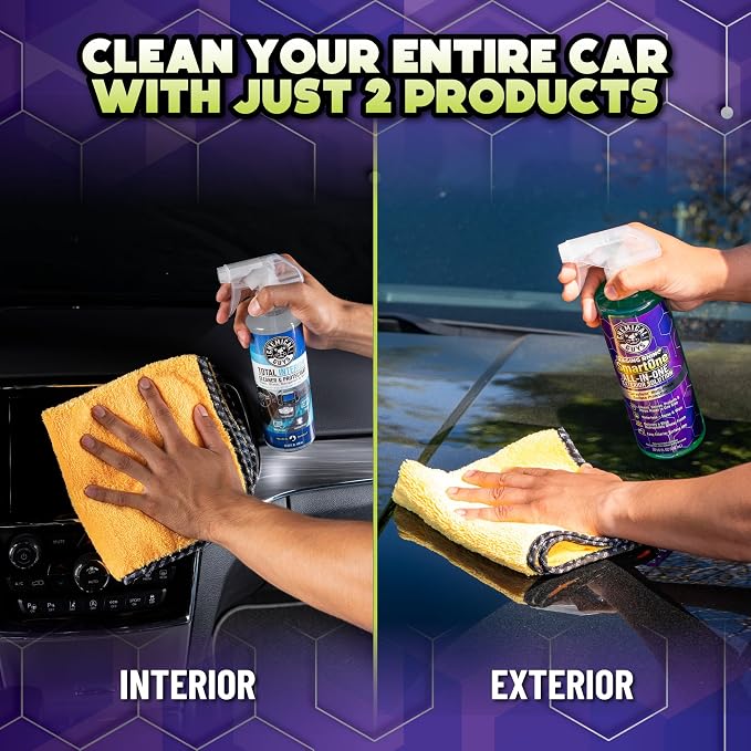 Chemical Guys, Raging Rhino Exterior & Total Interior Kit, 5-Piece | All-in-one exterior spray plus Total Interior cleaner and three microfiber towels for a full inside-out clean, slick gloss