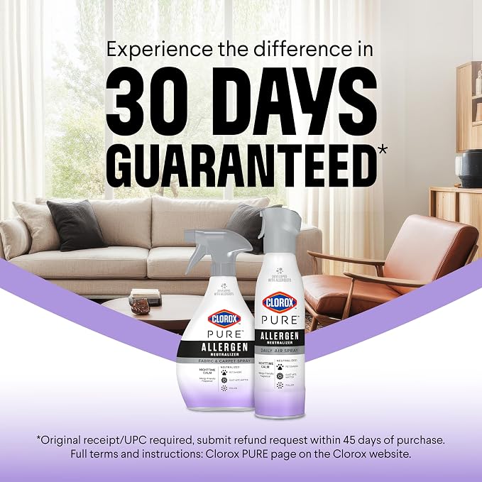 Clorox PURE Allergen Neutralizer Fabric and Carpet Spray, Nighttime Calm, 26 Fluid Ounces