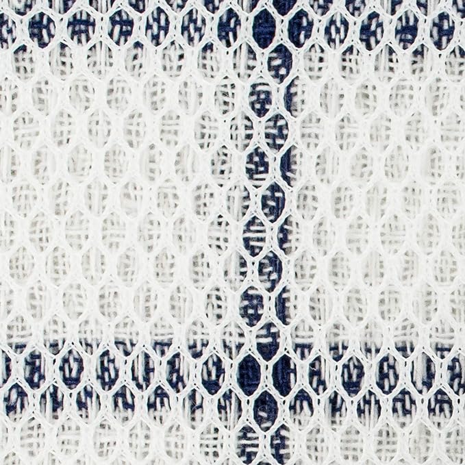 DII Scrubber Dishcloths Collection Windowpane Dishrag Set, 12x12, White/Nautical Blue Stripe, 6 Piece
