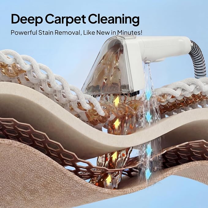 Livatro Portable Carpet Upholstery Cleaner Machine with 2.3L+1.3L Dual Tank | 600W 16kPa Powerful Suction Deep Cleaning Spot Cleaner Shampooer, for Pet Stain Rug Stair Couch Sofa Handheld Cleaner