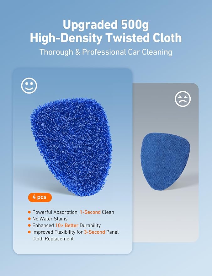 AstroAI 8pcs Windshield Cleaner Tool, Car Interior Detailing Kit with AC Vent Brush, 3 Cleaning Brushes, 4 Microfiber Pads and Spray Bottle, All-Inclusive Cleaning Solution, Car Accessories, Blue