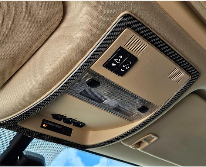 Fit for Cadillac Escalade ESV 2007-2014 / EXT Hybrid 2009-2013 Decals | Real Carbon Fiber | Accessories | Overhead Reading Light Panel Surround Trim | Thick Overlay