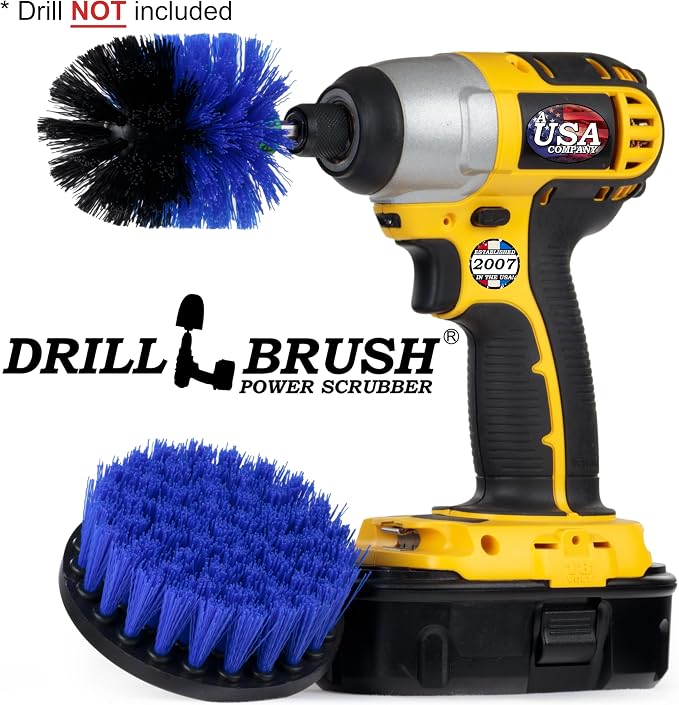 Aquatic Cleaning Supplies - Drill Powered Boat Cleaning Brushes - Boat Scrubbing Accessories - Hull Cleaner Brush Set - Barnacles Busting Brush Tool - Fish Tank Scrubbing Set - Pool Cleaning Brush Set