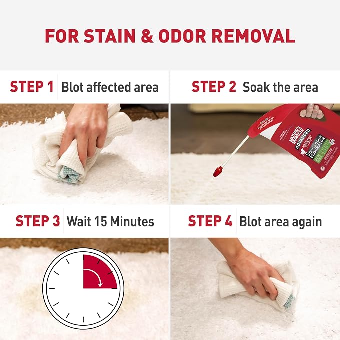 Nature's Miracle Advanced Dog Stain & Odor Eliminator Foam, 64 oz | Enzymatic Cleaner Eliminates the Toughest Dog Messes, Flip & Go Continuous Sprayer, Safe For Pets and Home*, Fresh Scent