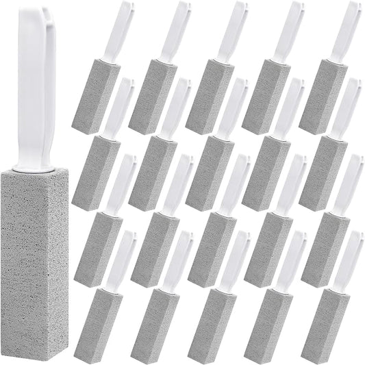 20 Pack Pumice Stone Toilet Bowl Cleaner Pumice Stone with Handle for Toilet Cleaning, Remove Limescale, Rust, Cleaning Supplies for Toilet, Pool, Bathroom, Sink
