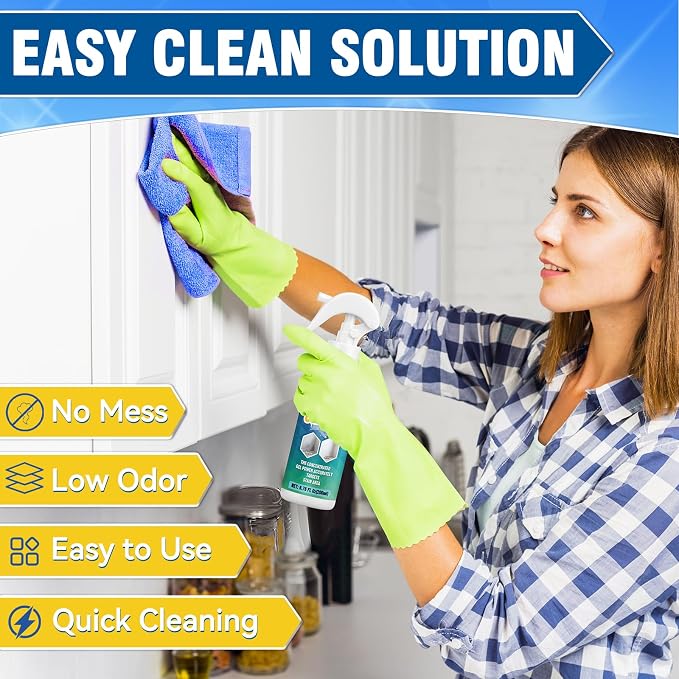 Powerful Mold Stain Cleaner, Multi-Surface Cleaning Spray for Walls, Tiles, Grout, Ceilings, Decks, Sinks, Brick and Washing Machines, Household Interior and Exterior Stain Remover, 6.76 FL Oz(200ml)