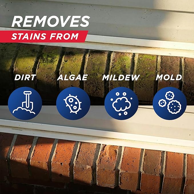 30 SECONDS Outdoor Mold & Mildew Cleaner & Stain Remover Concentrate | 128 fl. oz. | 4 Pack