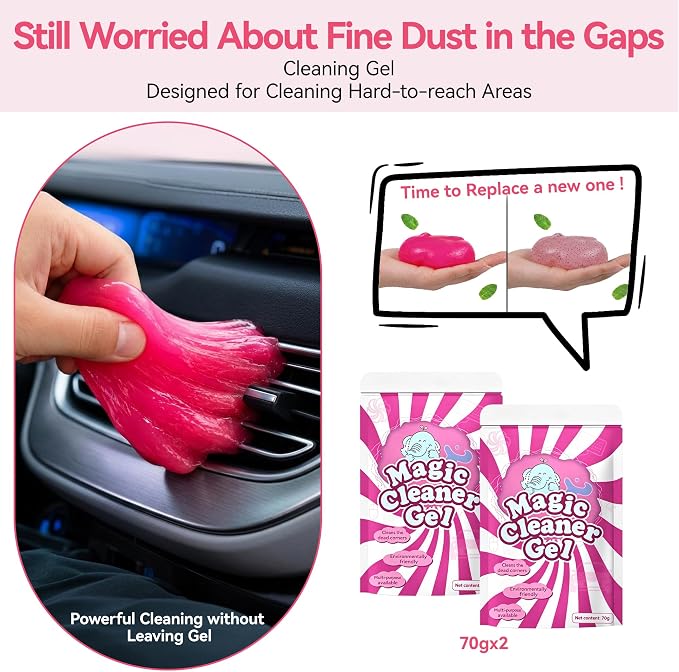 Car Interior & Glass Cleaning Kit, 16Pcs Car Detailing Kit | Car Duster Brushes & Detailing Supplies, Interior Car Cleaner with Windshield Cleaner Tool, Vent Brush & Microfiber Towel