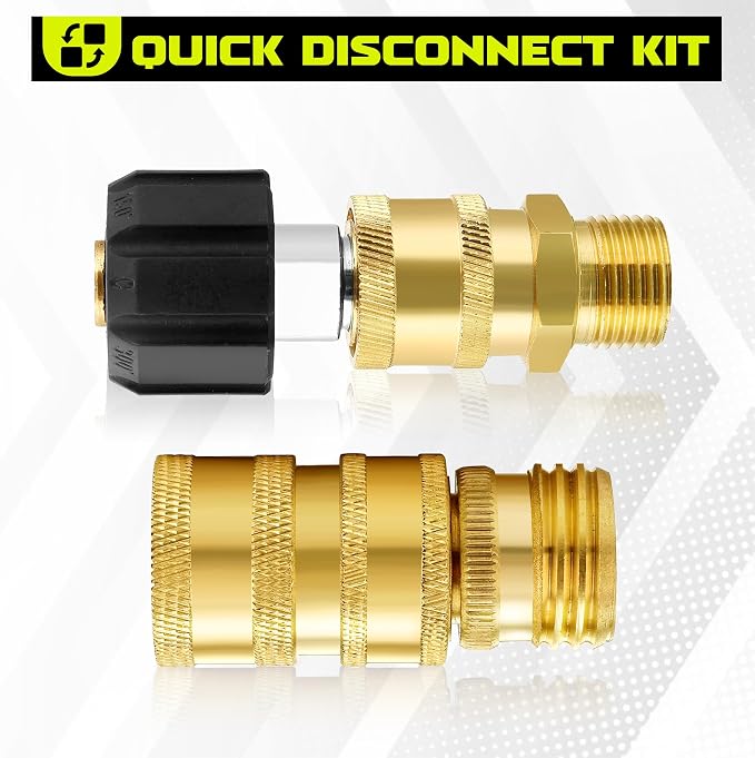 M MINGLE Ultimate Pressure Washer Adapter Set, Quick Disconnect Kit, M22 Swivel to 3/8 Inch Quick Connect, 3/4 Inch to Quick Release, 8-Pack