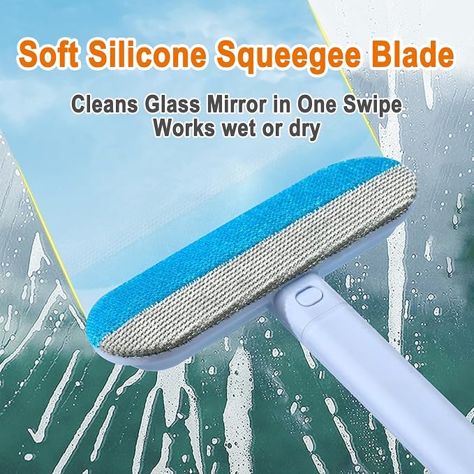 Window Screen Cleaning Brush, 6-in-1 Screen Cleaner Tool Kit with Spray Bottle, Crevice Brush and Microfiber Cloth for Window Tracks and Screens