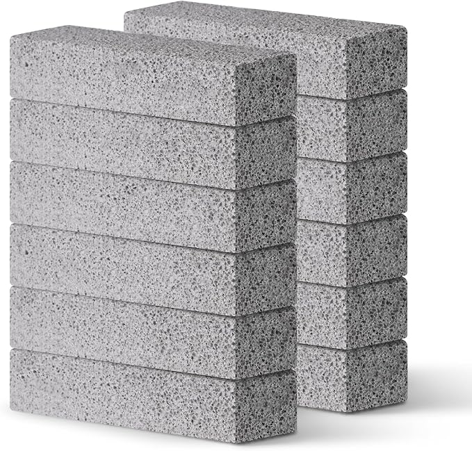 Lenicany 12Pack Pumice Stone for Toilet Cleaning Bowl Stick,Powerfully Cleans Hard Water Rings, Calcium Buildup & Stains, Suitable for Cleaning Toilet, Bathtubs, Kitchen Sink, Grill