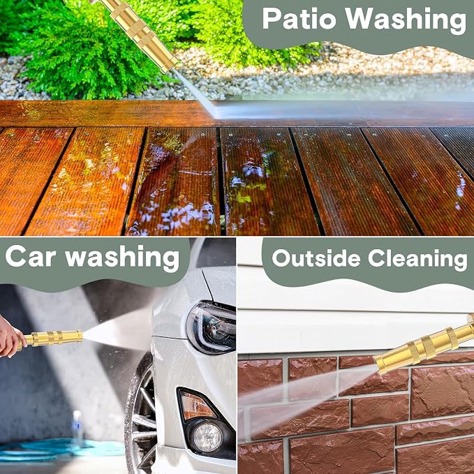 Twinkle Star High Pressure Garden Hose Nozzle, 3/4" GHT, 1 Pack | Hose Sprayer Nozzle, For Car Wash, Extra 6 Rubber Washers