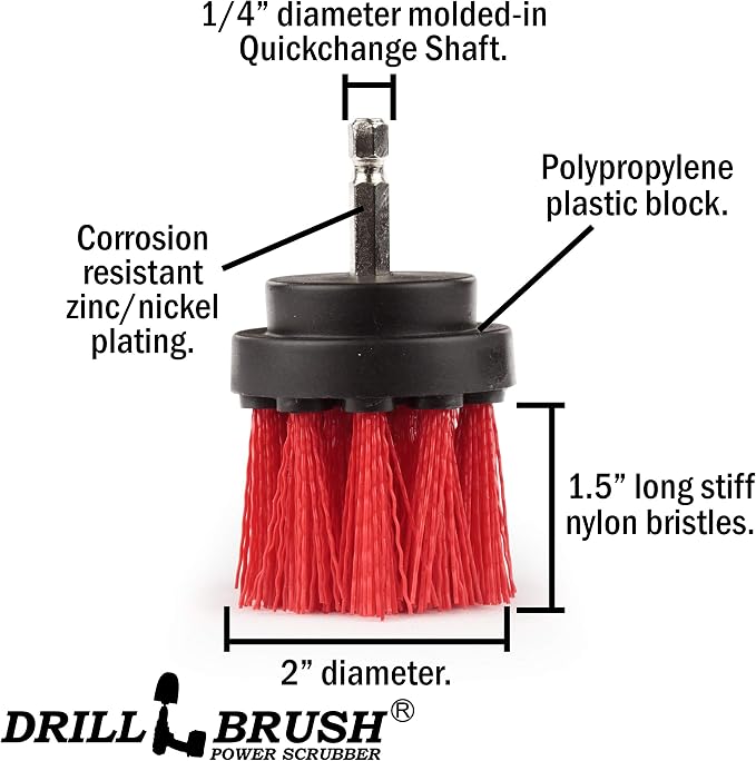 Outdoor Cleaning Brushes - Stiff Bristle Deck Scrubbing Brush - Concrete Scrub Brush - Bird Baths Cleaning Tool - Garden Statues Cleaning Equipment - Granite Headstone Restoration Brush - Siding Brush