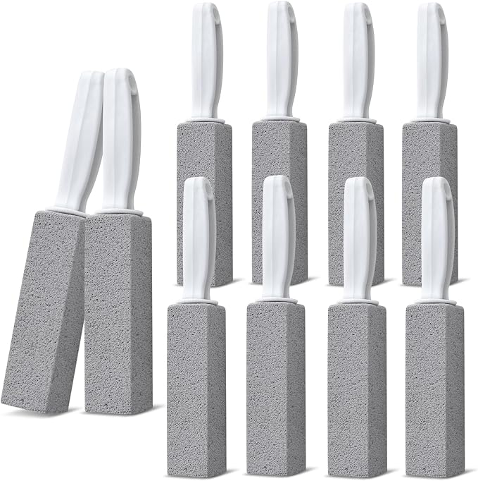 Emycool Pumice Stone Toilet Bowl Cleaner, 10 Pack Toilet Pumice Stone with Handle for Toilet Cleaning Toilet, Bathtubs, Sinks, Swimming Pools, Grills