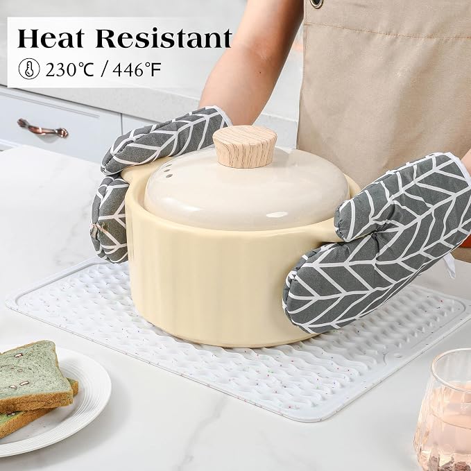 CAKETIME 2 Pack Multicolor Silicone Dish Drying Mat for Kitchen Counter Home Dining Placemats Waterproof Hot Pads Trivet Tray Dishes Rack Drainers Crafts Coffee Accessories Funny Gifts for Women
