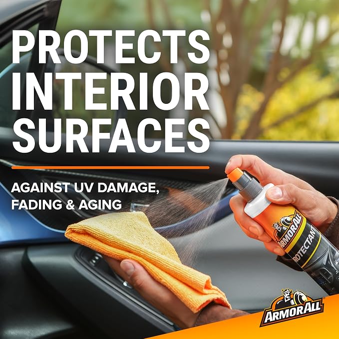 Armor All Car Cleaning Kit, Glass Wipes, Protectant, Wash & Wax, Tire Foam | 4-piece car wash detailing kit with ammonia-free glass wipes and UV protectant spray for interior surfaces