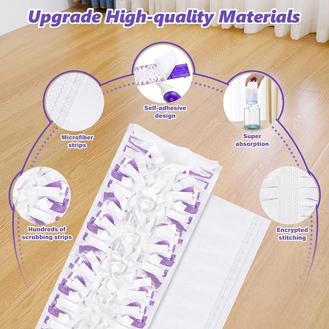 Mop Pads Refills for Swiffer PowerMop: 10 Pcs Disposable Pad | Wet Dry Use, 10-Layer Design, for 13" - 15" spray mops, Tile Hardwood Multi-Surface Floor Cleaning