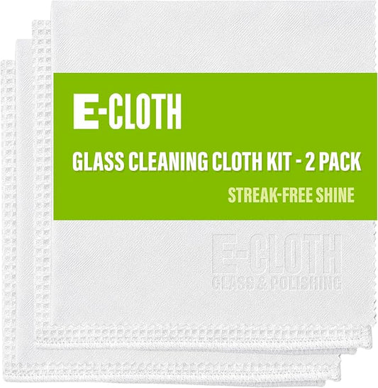 E-Cloth Window and Glass Cleaner Kit, Just Add Water - 2 Kits | Chemical-Free Cleaning - Reusable & Machine Washable Towel, Versatile Use for Mirrors, Cars, & Lenses, Alaskan Blue