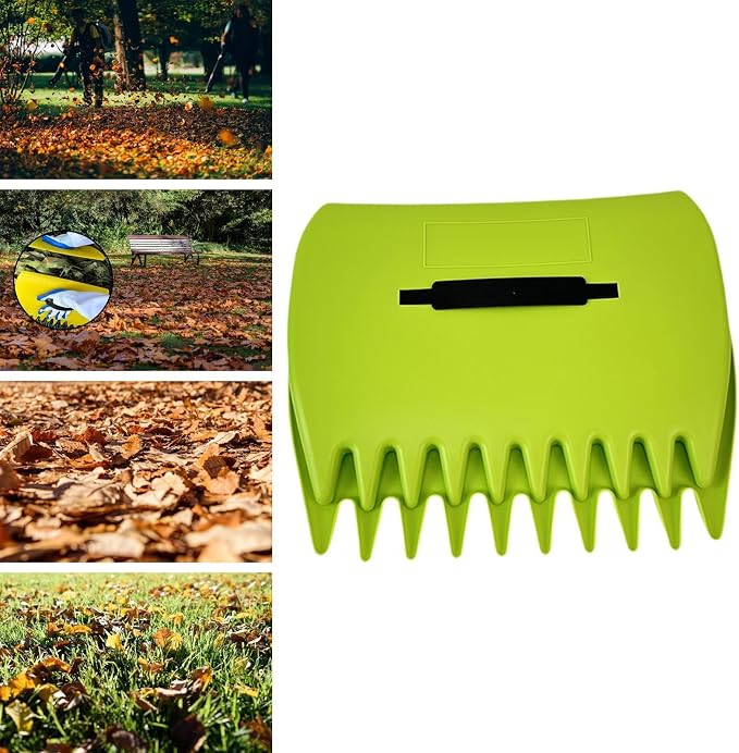 2Pieces Garden Leaf Grabber Hand Rakes for Gardeners Multifunctional 34x24.5cm Lightweight Handheld Lawn Claws Clips, Green