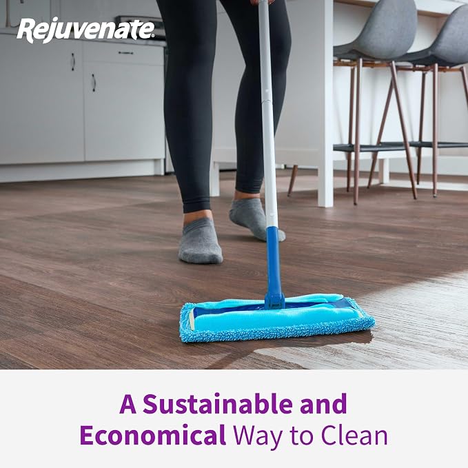 Rejuvenate Microfiber Sweeper Pads, Fit Swiffer Sweeper Mops for A Sustainable Alternative to Disposable Cleaning Pads, Trap Dirt, Dust and Hair and Remove Dirt and Grime, 5 Count