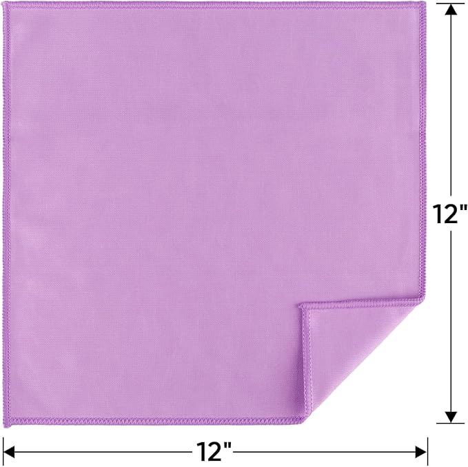 HOMEXCEL Microfiber Glass Cleaning Cloth 12 PK, Lint Free Streak Free, Reusable Magic Cleaning Cloth for Cleaning Windows, Glasses, Mirrors, Screens, Stainless Steel, and More Purple-12”×12”