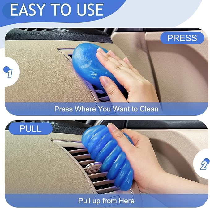 TeSabMi Car Cleaning Gel Car Cleaning Putty Car Putty Car Interior Cleaner Car Slime Car Detailing Kit Car Accessories Gifts for Men Women Stocking Stuffers Blue