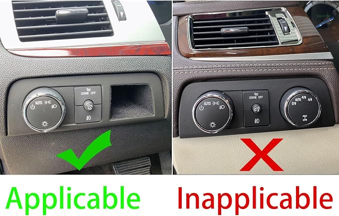Decals Fit for Cadillac Escalade ESV 2007-2014 / EXT Hybrid 2009-2013 | Real Carbon Fiber | Accessories | Headlight Switch Control Button Surround | Anti-scratch