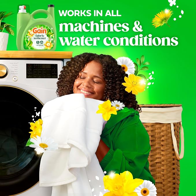 Gain, Liquid Laundry Fabric Softener, Laundry Conditioner, Long Lasting Scent, Softens, Freshness, Helps with Static & Wrinkles, Original Scent, 140 fl oz (Packaging May Vary)
