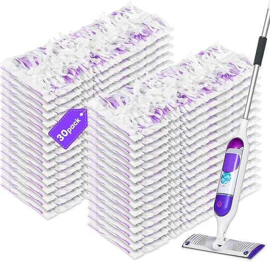 30 Count Mop Pad Refills, Compatible with Swiffer PowerMop Multi-Surface Mop, Absorbent Cleaning Pads for Hardwood, Tile & Laminate Floors
