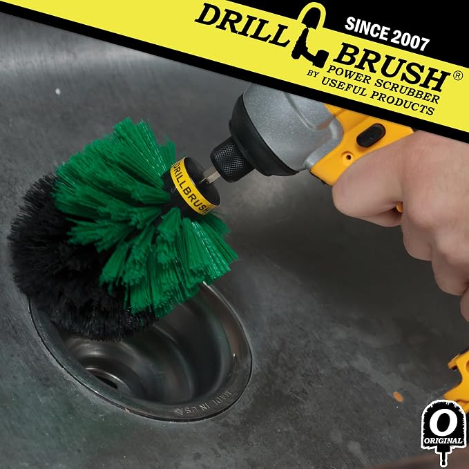 Drillbrush Kitchen Cleaning Supplies - Oven Door Cleaner - Sink Scrub Brush | Household Cleaners for Drill - Home Kitchen Scrubbing - Stove Cleaning Tool - Pots and Pans Scrubber - Frying Pan Scrubber