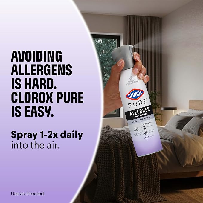 Clorox PURE Allergen Neutralizer Daily Air Spray, Nighttime Calm, 8 Ounces (Pack of 2)
