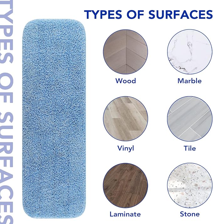 Replacement Mop Pads Fit for Rubbermaid Commercial 18" and 17" Mop - 10 Pack Wet & Dry Commercial Cleaning Reusable Refills Fit for Any Flat System 17 and 18 Inch