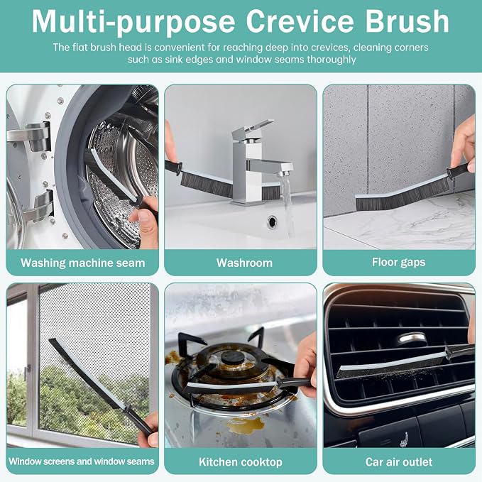 Crevice Cleaning Brush，Hard-Bristled Grout Brush，2026 New Multifunctional Gap Cleaning Brush Tool，Dead Corners Brushes for Bathroom Kitchen Tiles Window Door Slots，5pcs