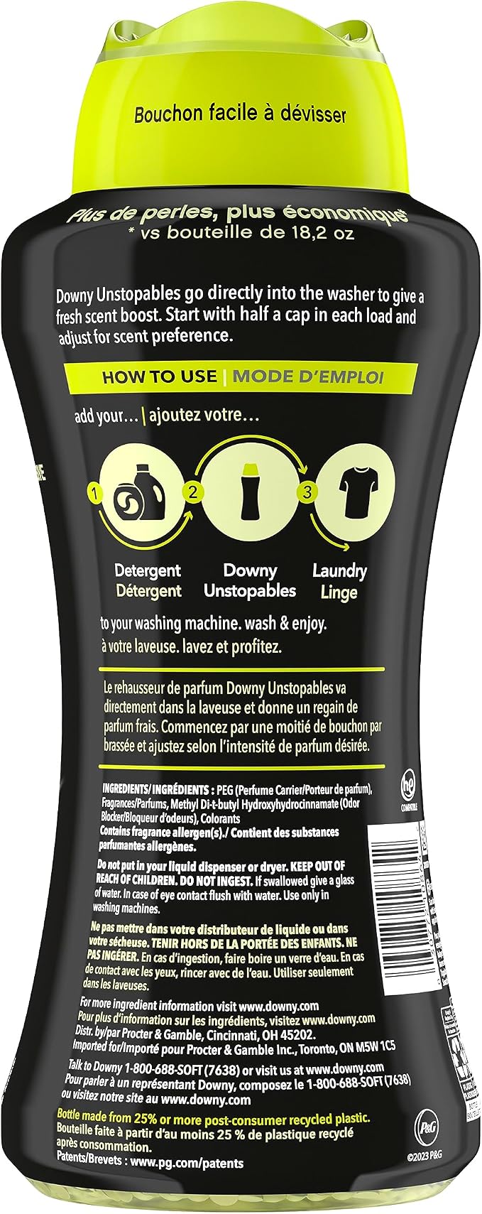 Downy Unstopables In Wash Scent-Booster Beads, Paradise-Scent, Laundry-Beads for Odor Protection, Downy Scent Booster-Beads, Laundry-Scent Boosters, 24 Ounce (Pack of 2)