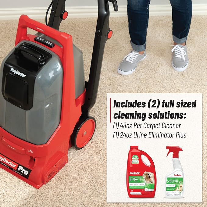 Rug Doctor Pro Deep Commercial Carpet Cleaner with Pet Cleaner Bundle | Includes 48 oz Pet Stain & Odor Solution and 22 oz Urine Eliminator Spray for Tough Pet Stains and Odors