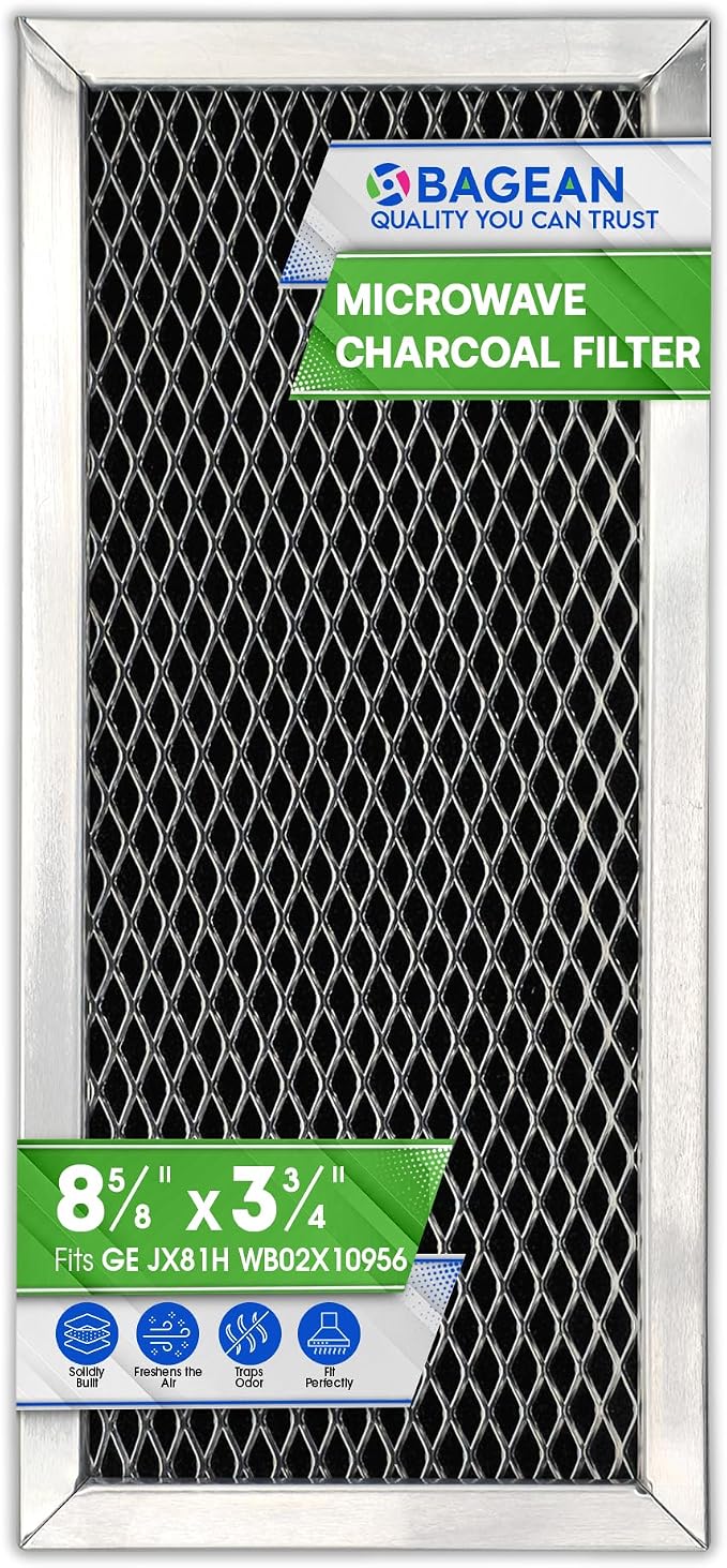 Microwave Filter Replacement 8.67" x 3.95" for JX81H WB02X10956 GE Microwave Charcoal Filter - Fits Samsung Carbon Filter - Freshens and Filters Kitchen Air in Over-the-Range Oven Stove Fan (1)