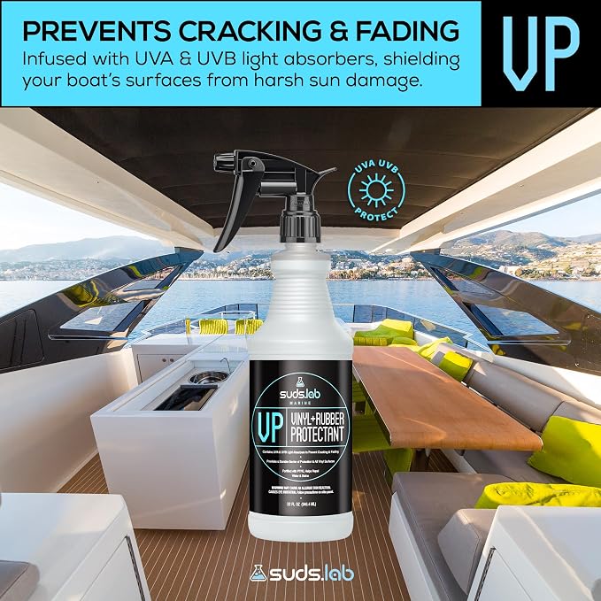 Suds Lab Marine VP Vinyl + Rubber Protectant – UV & Water Protection, Cleans & Shines, Long-Lasting, 32 oz.