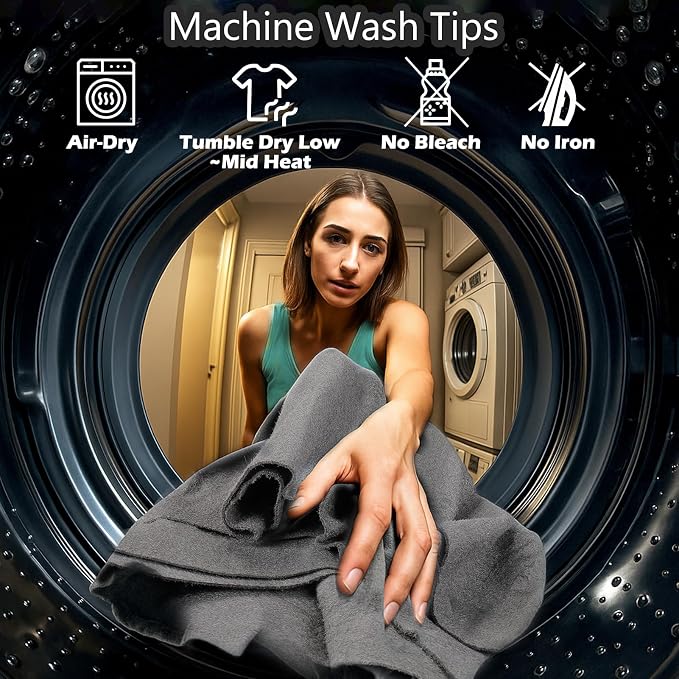 XANGNIER Thickened Magic Cleaning Cloth,8 Pcs Lint Free Cloth,Reusable Microfiber Cleaning Rag for Windows,Mirror,Glass,Car,Gray