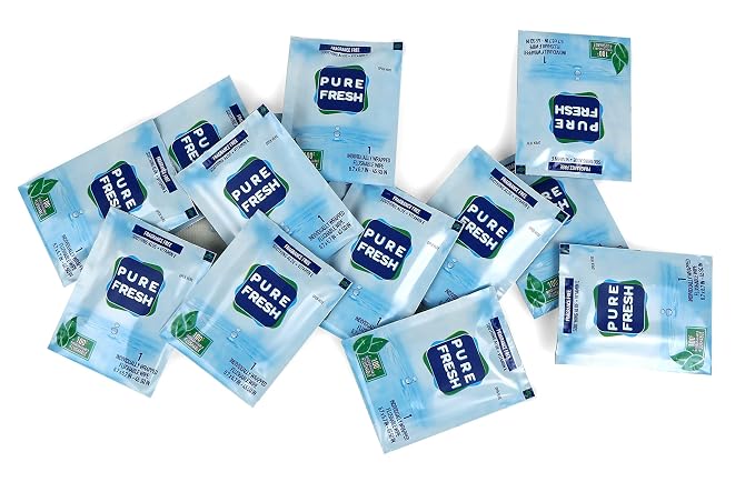 PureFresh Wet Wipes Flushable Individually Wrapped for Travel 40 Singles