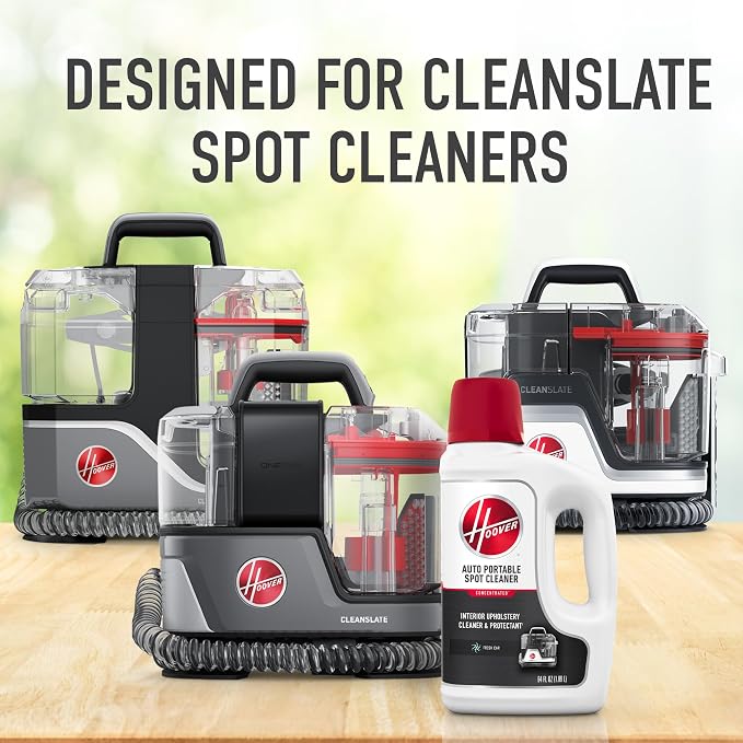 Hoover Auto Portable Spot Cleaner Solution, 64 oz., Fresh Car Scent, Car Interior Upholstery Cleaner and Protectant, Tackles Tough Stains and Pet Messes, Designed for Hoover CleanSlate Spot Cleaners | Car Interior Upholstery Cleaner and Protectant, Tac...