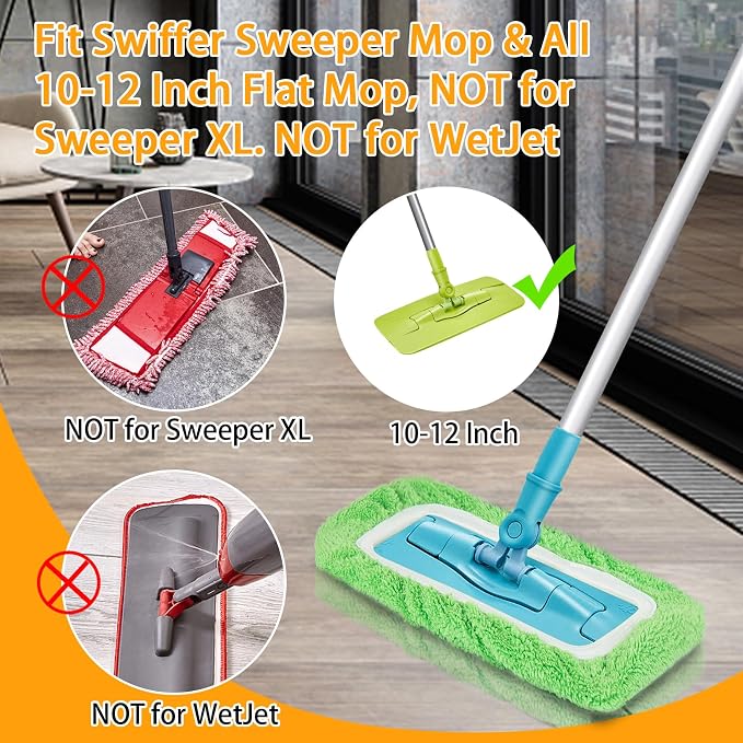 Unoutur Reusable Dry Sweeping Cloths Microfiber Wet Mop Pads Compatible with Swiffer Sweeper Mop Replacement Sweeping Mopping pad Refills for Hardwood Surface Floor Cleaning (16PCS)