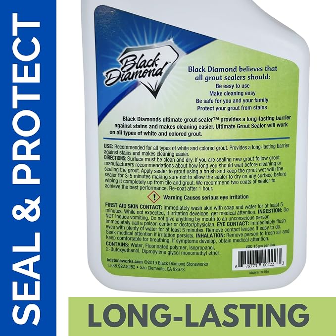 Grout Cleaner & Grout Sealer Bundle with Brush for All Tile & Stone 2/qts.