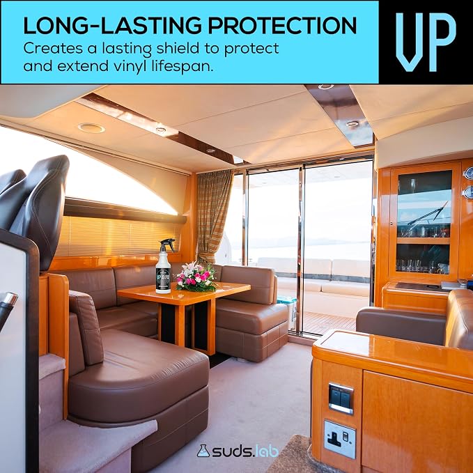 Suds Lab Marine VP Vinyl + Rubber Protectant – UV & Water Protection, Cleans & Shines, Long-Lasting, 32 oz.