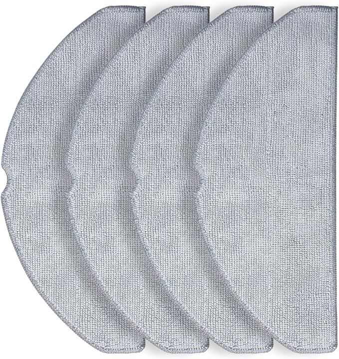 4-Pack Microfiber Mop Cloths for Roborock Q7 M5 / Q7 M5+ / Q7 L5 / Q7 L5+ Robot Vacuum Cleaner – Reusable Washing Mopping Cloths Pad Mop Pad Replacement Accessories for Efficient Floor Cleaning
