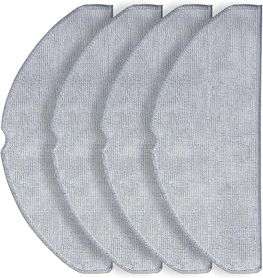 4-Pack Microfiber Mop Cloths for Roborock Q7 M5 / Q7 M5+ / Q7 L5 / Q7 L5+ Robot Vacuum Cleaner – Reusable Washing Mopping Cloths Pad Mop Pad Replacement Accessories for Efficient Floor Cleaning