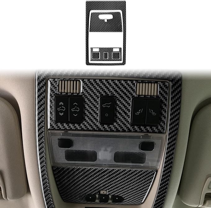 Fit for Cadillac Escalade ESV 2007-2014 / EXT Hybrid 2009-2013 | Real Carbon Fiber | Accessories | Trim Set Reading Light Panel Cover | Stickers | Self-adhesive | Thick Overlay