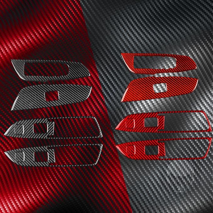 Carbon Fiber Door Window Switch Fit for Chevrolet Blazer 2019-2025 | for L/LT/RS/Premier | Door Window Switch Control Panel Stickers | Accessories | Anti-scratch | Self-adhesive