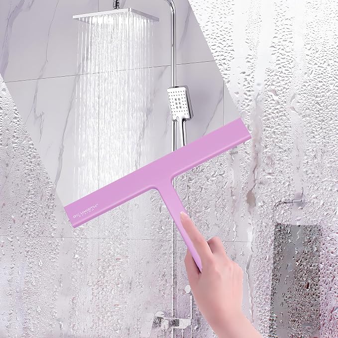 Silicone Rubber Blade Shower Squeegee 9" in Width Window & Car Squeegee - Pink